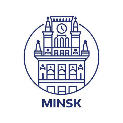 Premium Vector | Minsk emblem or icon with city gates