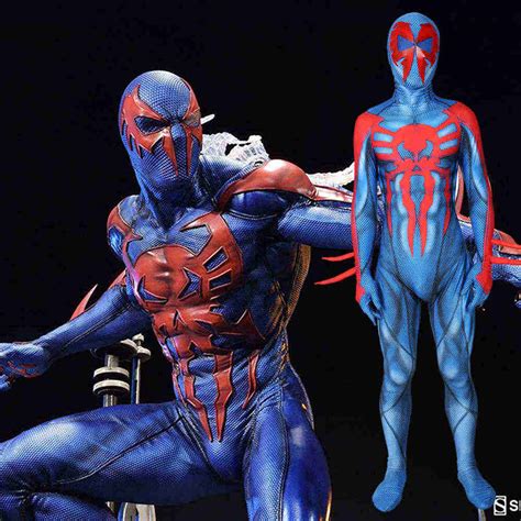 Spider-Man 2099 Miguel O'Hara Cosplay Costume Superhero Zentai Suit ...