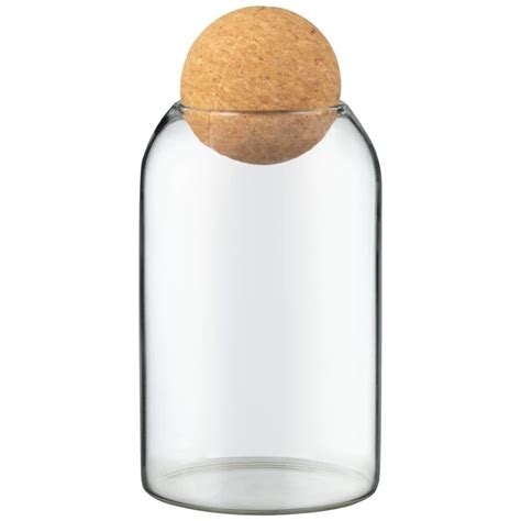 a glass jar with a cork lid