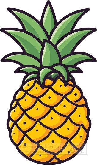 Fruit Clipart-whole tropical pineapple fruit clip art