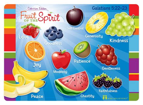 Faith Mat - 12 pc Fruit of the Spirit -- learn to ID fruits and colors ...