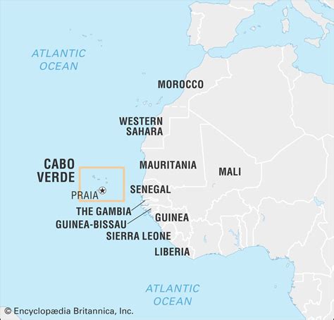 Cape Verde Islands Map Africa – Topographic Map of Usa with States