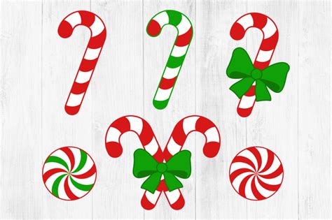 Candy Cane SVG, Candy Cane with Bow, Peppermint, Christmas SVG By ...