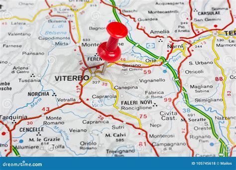 Viterbo Pinned on a Map of Italy Stock Photo - Image of geography ...