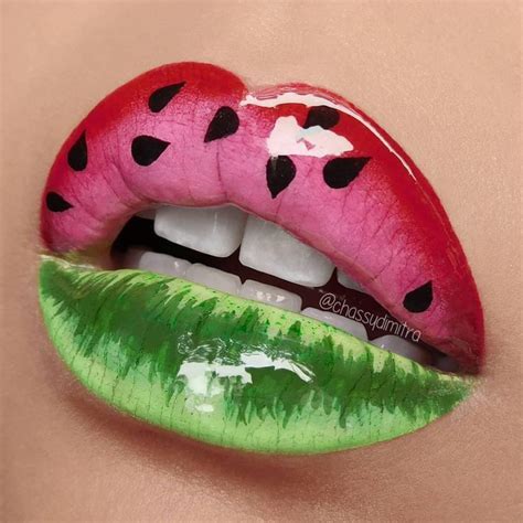 Watermelon Lip Art | Lip art makeup, Lip art, Lips drawing