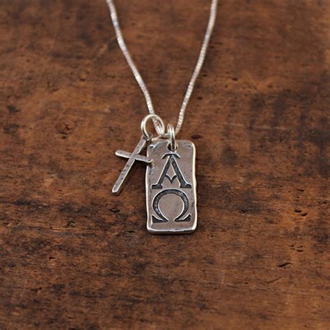 Alpha and Omega Pendant, Rv 1:8 Necklace, Sterling Silver Jewelry ...