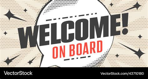 Welcome on board greeting message banner template Vector Image