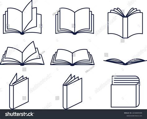 Open Closed Book Collection Illustration Side Stock Vector (Royalty ...