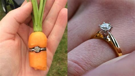 Canadian Man Proposes GF By Planting Carrot Inside A Diamond Ring