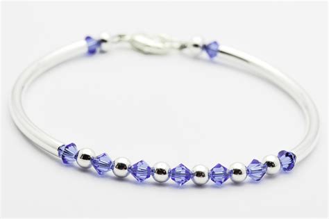 Sapphire Swarovski September Birthstone Bracelet - Black Brook Shop