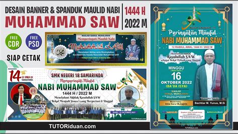 Free 3 Desain Banner Spanduk Maulid Nabi 1444H 2022 Siap CETAK Format ...