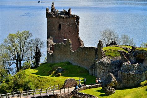 Grant Tower at Urquhart Castle at Loch Ness in Scottish Highlands ...