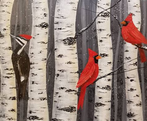 FREE Acrylic Painting Tutorial by Angela Anderson "Birds in Birch Trees ...