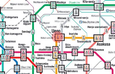 G-16 Ueno station map - Tokyo Metro