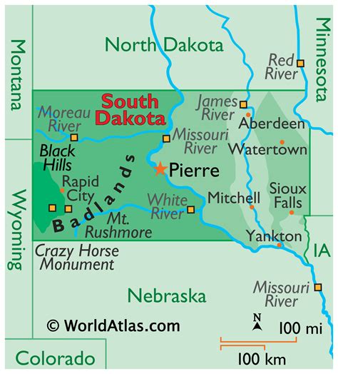 Map of South Dakota - South Dakota Map, Sioux Falls Attractions Facts ...