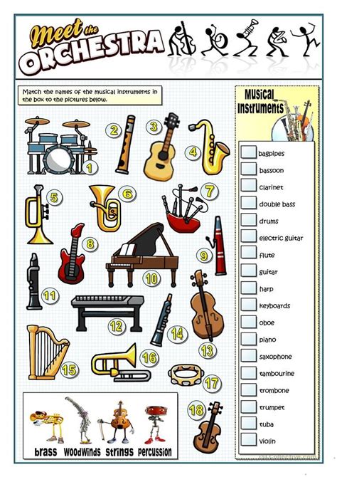 Printable Music Lesson Plans Instruments Of The Orchestra - Printable ...