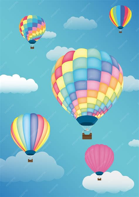 Premium Vector | Balloon on a sky background