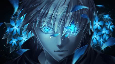 Blue Eyes White Hair Satoru Gojo HD Jujutsu Kaisen Wallpapers | HD ...