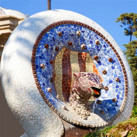 Barcelona Park Guell of Gaudi Mosaic Snake Stock Photo - Image of ...