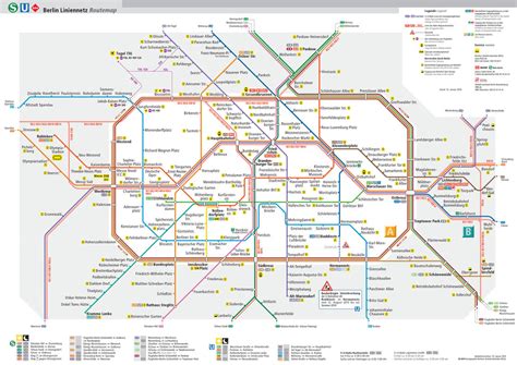 Map of Berlin subway, underground & tube (u bahn): stations & lines