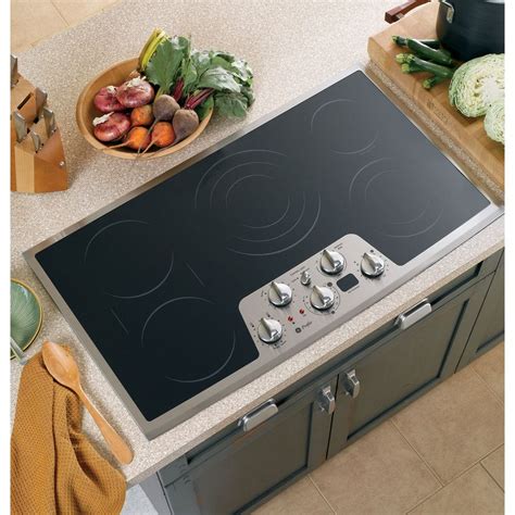 Shop GE Profile 5-Element Smooth Surface Electric Cooktop (Stainless ...