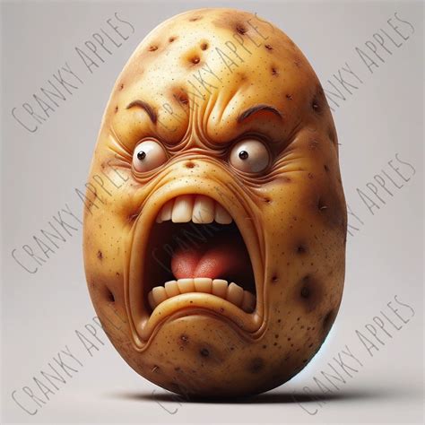 Screaming Silly Funny Potato Digital Art Hilarious Ugly Veggies ...