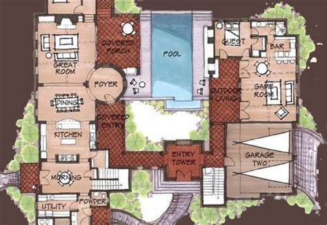 Spanish Hacienda Floor Plans With Courtyards - floorplans.click