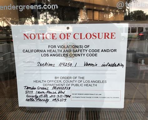 Health Department Shuts Down Tender Greens WeHo Again this Month, Due ...