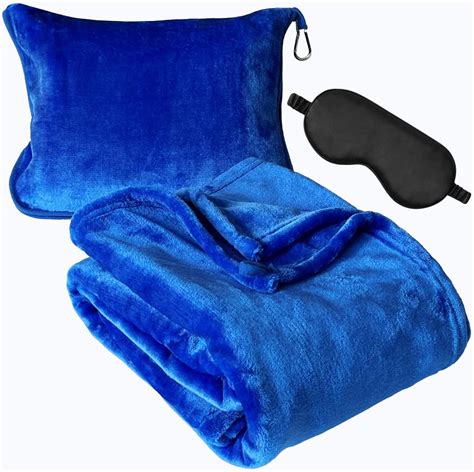 Amazon.com: J+J ERICKSEN Travel Pillow and Blanket Set - Airplane ...