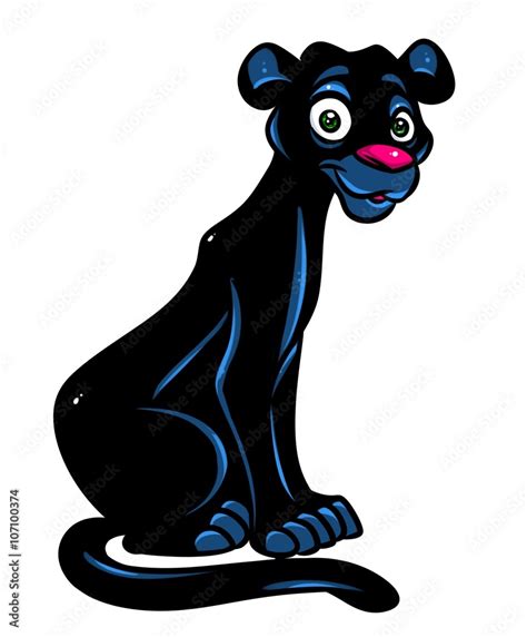 Black panther cartoon illustration isolated image animal character ...