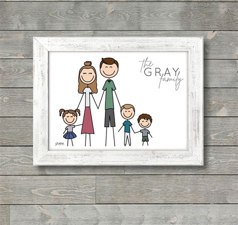 Custom Family Portrait: Stick Figure Family | Etsy