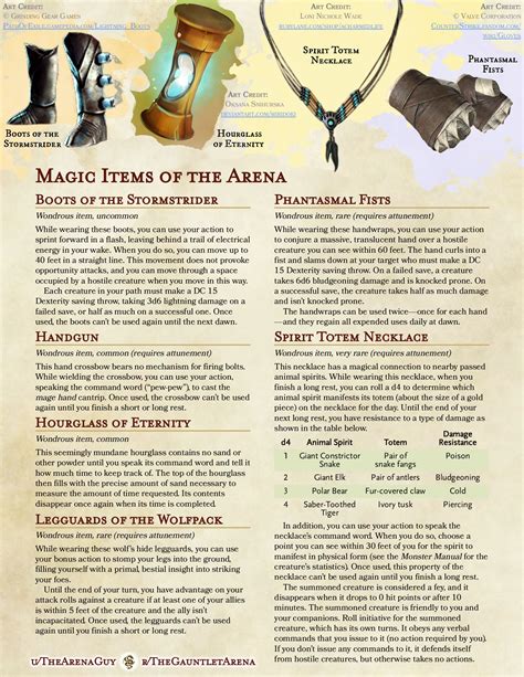 [OC][Homebrew] Magic Items of the Arena | 6 new wondrous items for ...