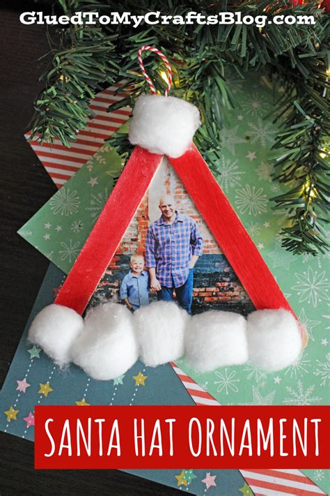 Santa Hat Photo Ornament - Glued To My Crafts