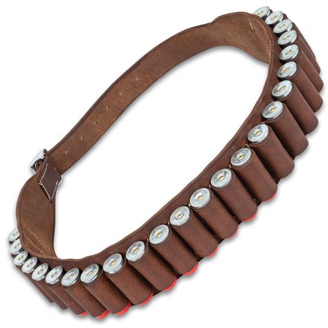 Premium Leather Shotgun Shell Belt (24 Shell Loops) - BUDK.com