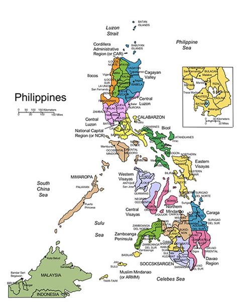 Philippines Map for PowerPoint, Administrative Districts, Capitals ...