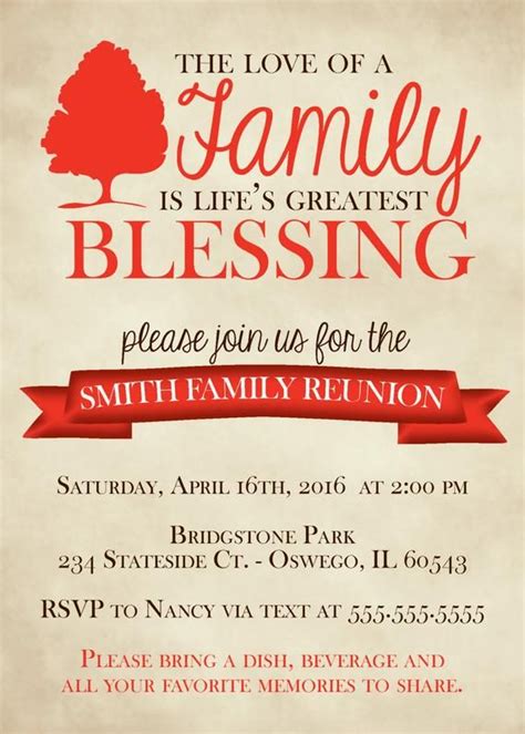 Printable Family Reunion Invitations - Printable Templates