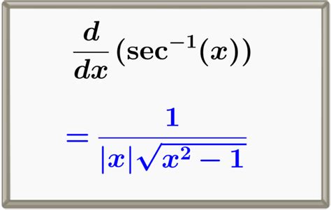 Derivative of arcsec (Inverse Secant) With Proof and Graphs - Neurochispas