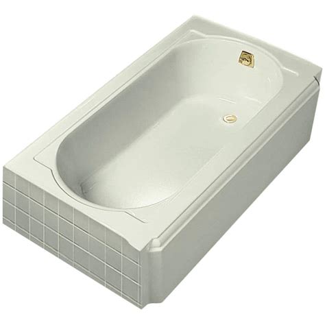 KOHLER Memoirs 5 ft. Right-Hand Drain Cast Iron Soaking Tub in Biscuit ...