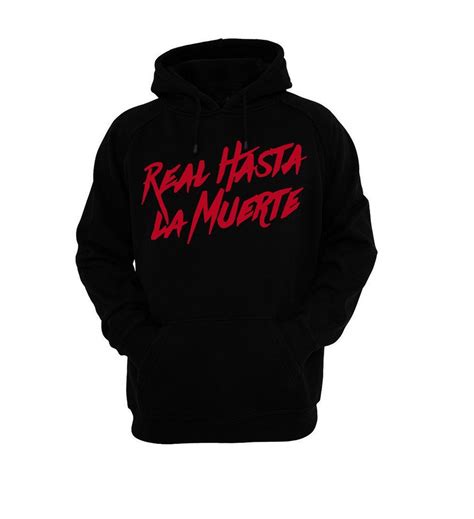 Real Hasta La Muerte Hoodie - Black / Red | Hoodies, Black hoodie ...