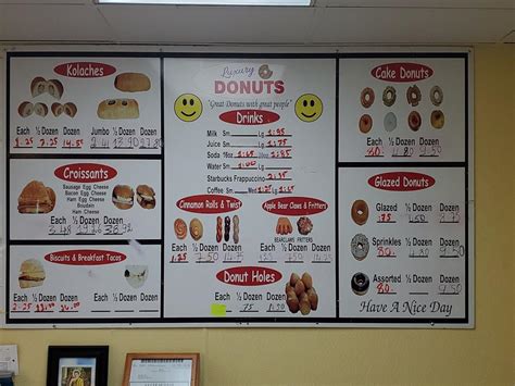 Menu at Happy Donuts, Zanesville