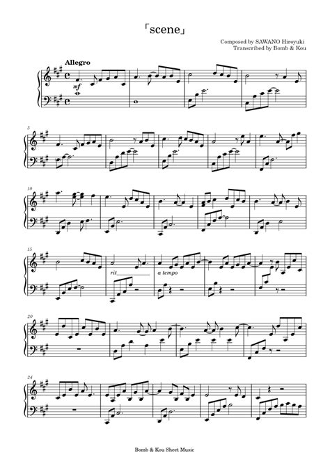 「scene」 - SAWANO Hiroyuki - piano tutorial