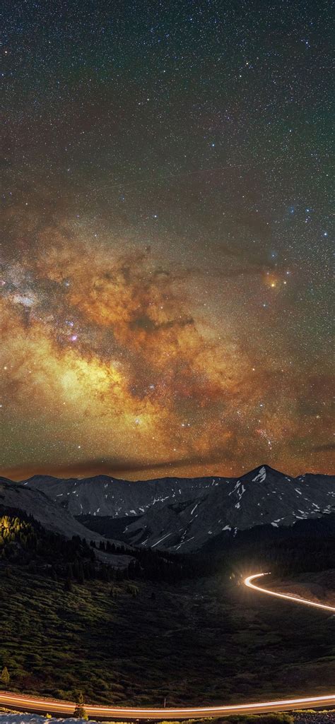 mountains long exposure milky way 8k iPhone 12 Wallpapers Free Download