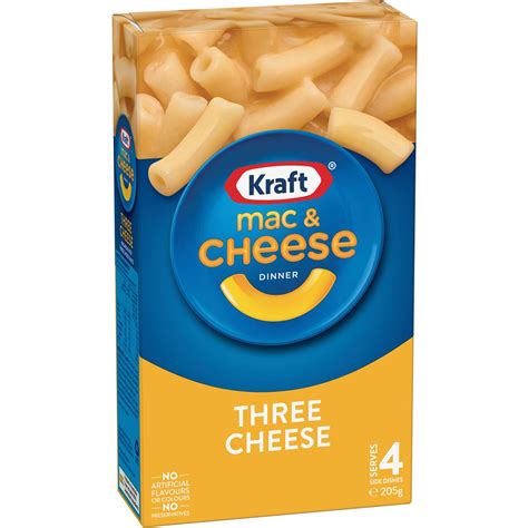 Kraft Mac & Cheese Macaroni Pasta Three Cheese Instant Noodles 205g ...