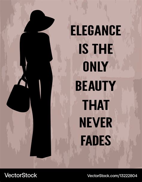 Fashion woman with quote about elegance Royalty Free Vector