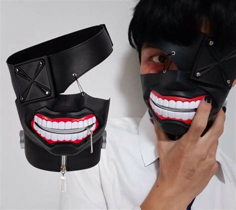 Anime Tokyo Ghoul Mask Ken Kaneki Hood Halloween Party Cosplay Prop ...