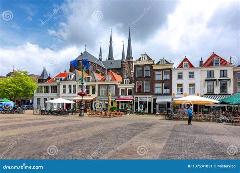 Buildings on Delft Market Square, Netherlands Editorial Photo - Image ...