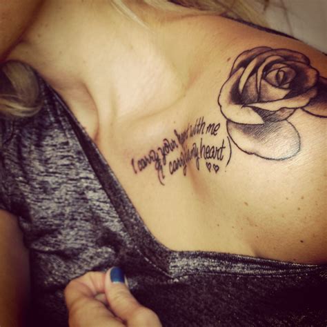 I carry your heart tattoo #eecummings #shouldertattoo #rose | Heart ...