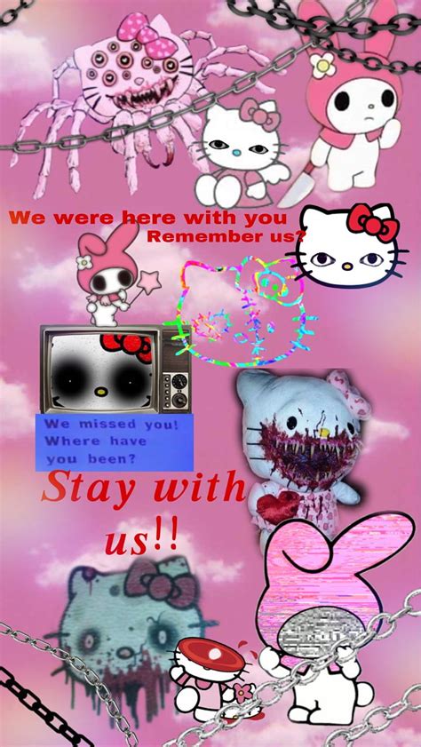 Weirdcore Hello Kitty Wallpaper