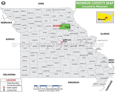 Monroe County Map, Missouri