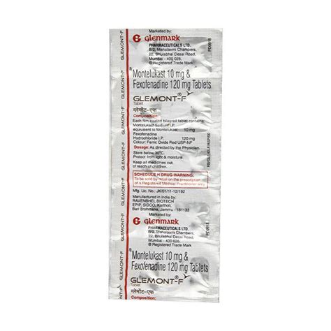 Glemont F Tablet 10'S - Buy Medicines online at Best Price from Netmeds.com